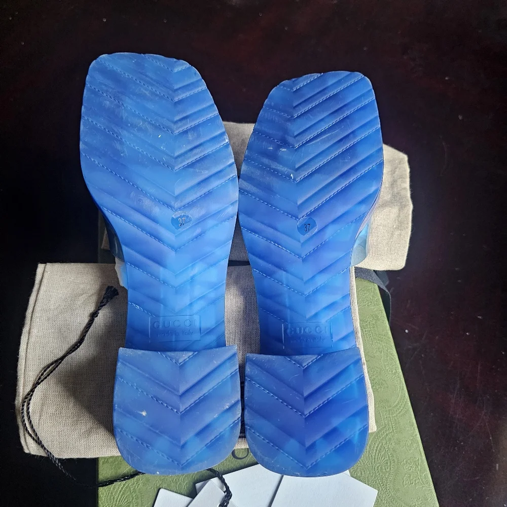 Gucci Blue Slide Sandals Size 37 - Picture 12 of 15
